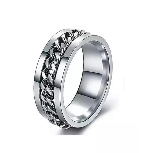 Stainless Steel Chain Spinner Ring for Men and Boys